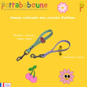 Anneau coulissant avec pression - Biothane - 16 mm