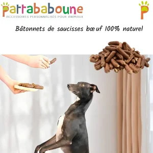 Bâtonnets de saucisses bœuf pour chien 100 % naturels