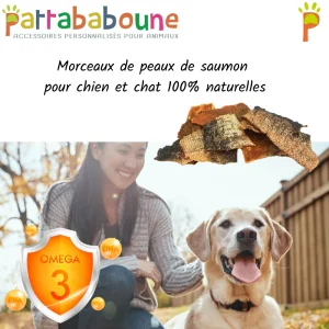 Morceaux de peaux de saumon pour chien et chat 100 % naturelles